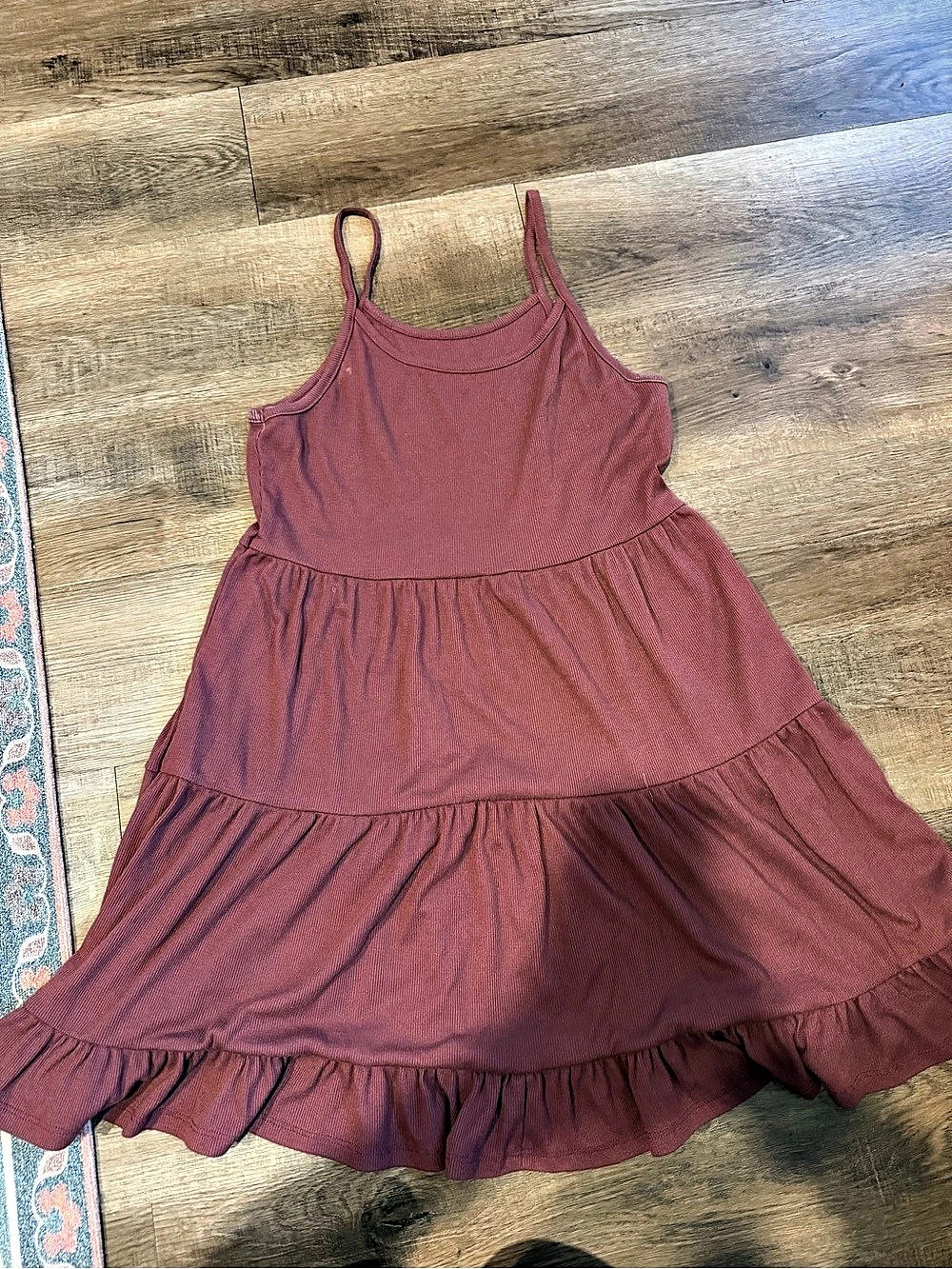 Wild Fable Ribbed Tiered Mini Dress women’s Small deep pink/purple